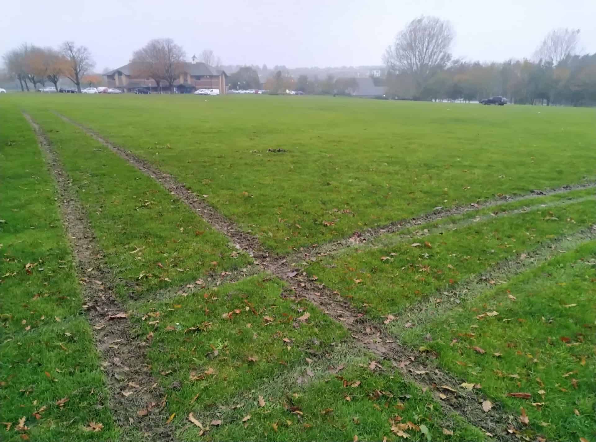 vandalised playing field