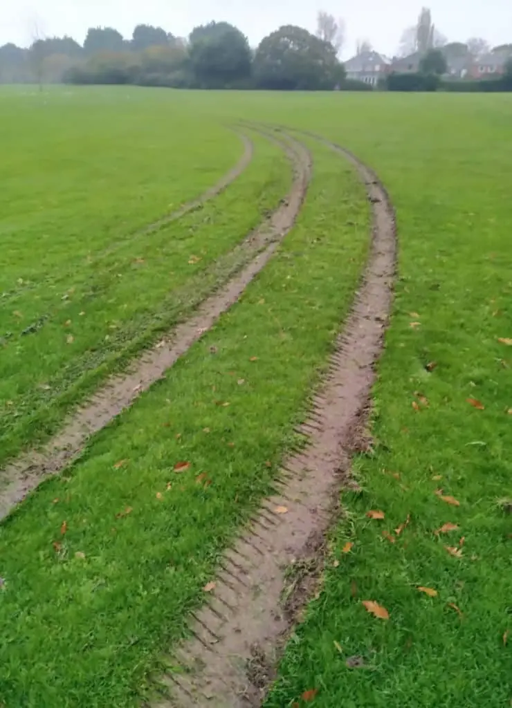 vandalised playing field