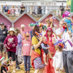 Award-winning families at the Sandown Bay Regatta Hat Parade. Photo by Julian Winslow.