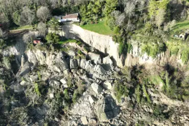 Aerial view of the Bonchurch landslide Dec 2023