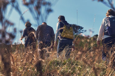 People walking through a field as part of the Isle of Wight Walking Festival