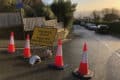 Road Closed sign at Bonchurch Shute