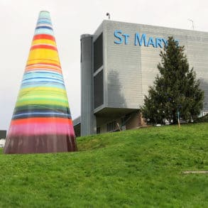 St Mary's hospital in the rain