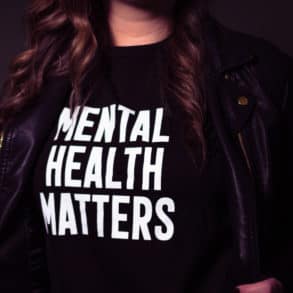 Woman with Mental Health Matters T-shirt