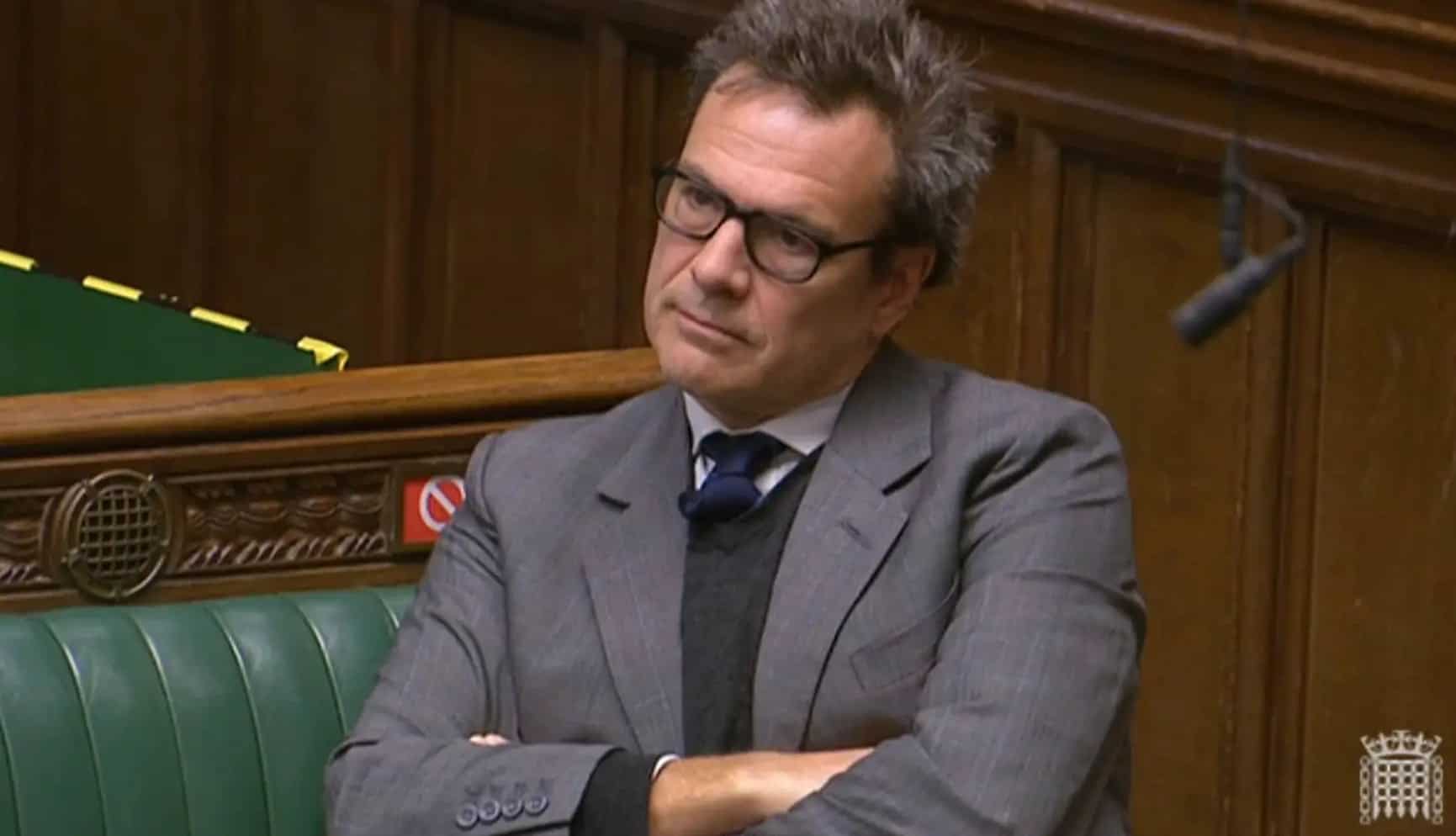 bob seely in parliament with arms crossed