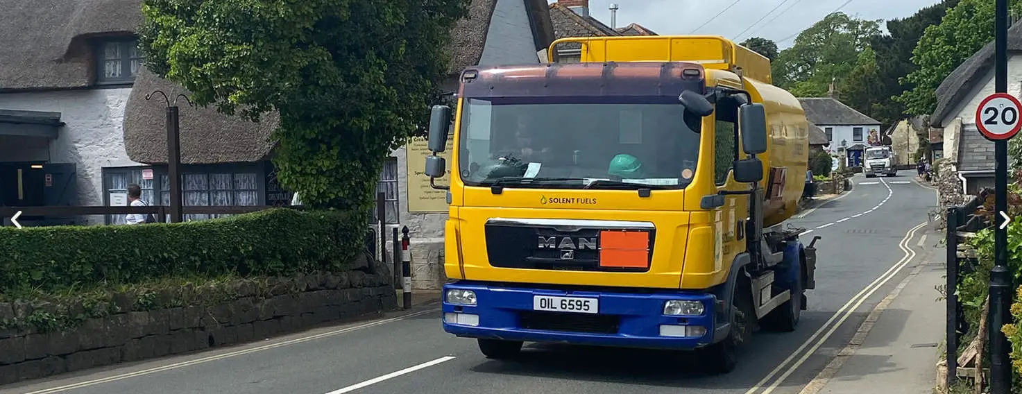 solent fuels lorry driving through Godshill