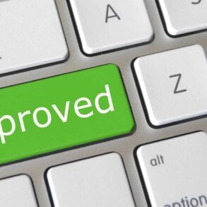 Approved key on computer keyboard