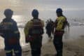 Coastguards on beach for Ventnor Boxing Day Swim