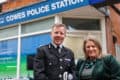 Donna Jones and Scott Chilton outside Cowes Police Station