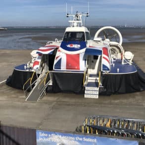 Hovercraft at the Hovertravel terminal in Ryde