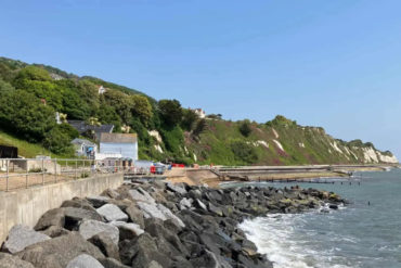 Looking easterly towards Wheelers Bay and the defences protecting Bonchurch cliffs