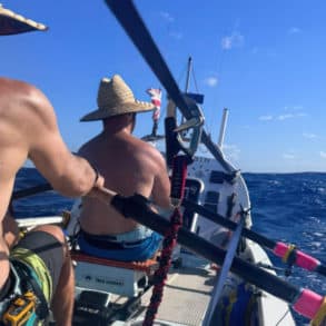 Mermaid Atlantic rowers in the sun