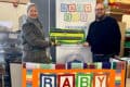 Marzena Turner from Baby Box, with Simon Moye, Southern Vectis operations manager