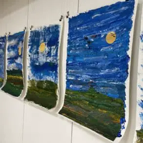paintings in the Infinite Skies exhibition