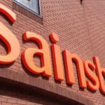 sainsbury's lettering on side of building
