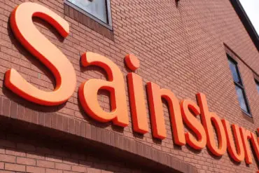 sainsbury's lettering on side of building