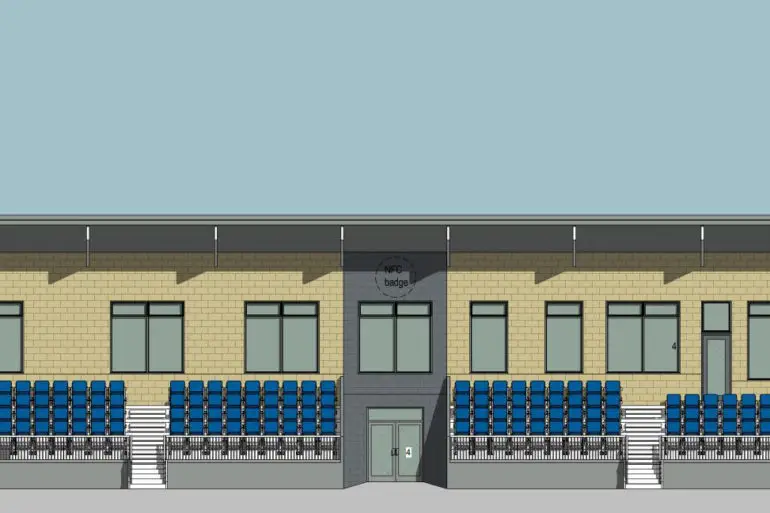 Artist's impression of new spectator stand at Newport Football ground