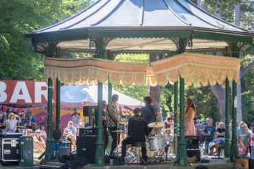 Band performing at Ventnor Fringe in the park bandstand