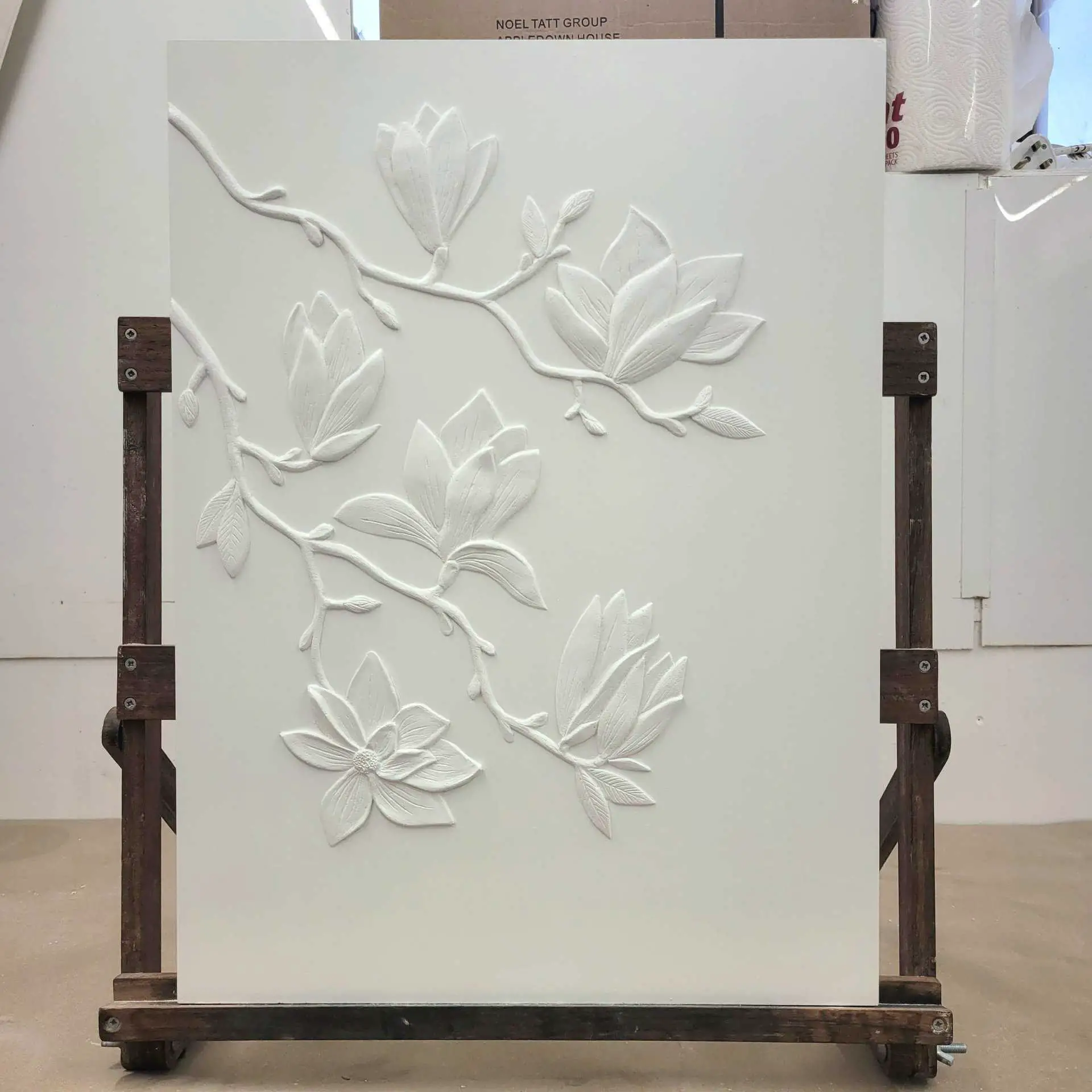 India Allin's magnolia plasterwork