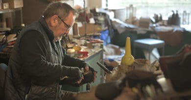 Kevin Garlick working in his shop