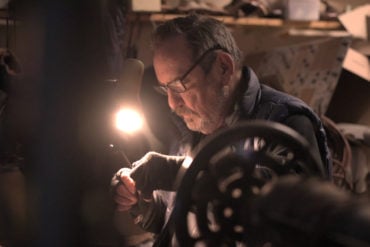 Kevin Garlick working in his shop