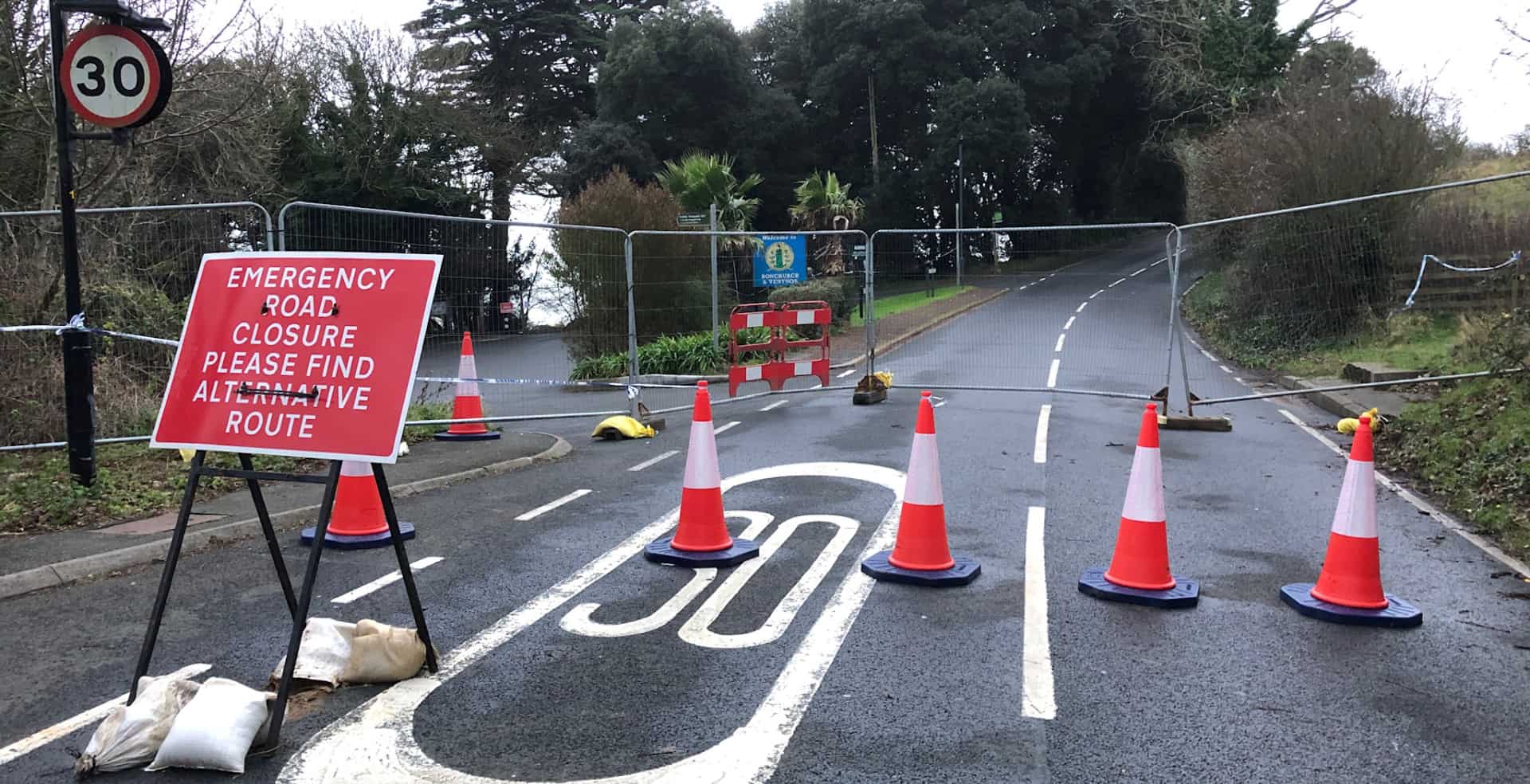 Leeson Road closure from the east