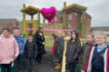 Mayor cutting the ribbon at Bumble Bee Park