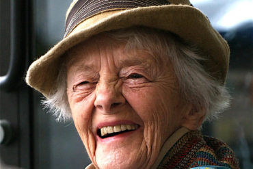 Older woman smiling to the camera