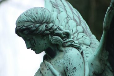 Close up of an Angel headstone
