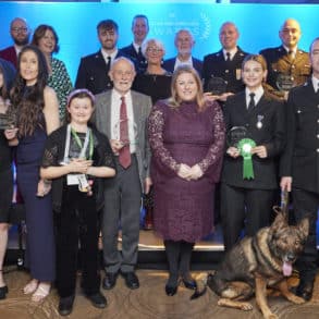 all those receiving awards at the Police and Crime Commissioner award ceremony