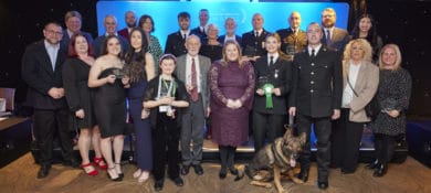 all those receiving awards at the Police and Crime Commissioner award ceremony