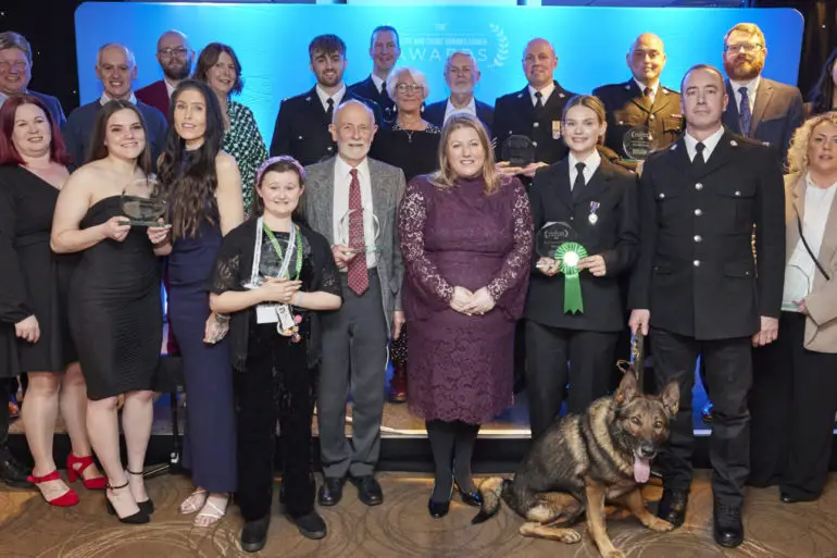 all those receiving awards at the Police and Crime Commissioner award ceremony