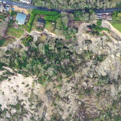 Aerial view of Bonchurch landslide