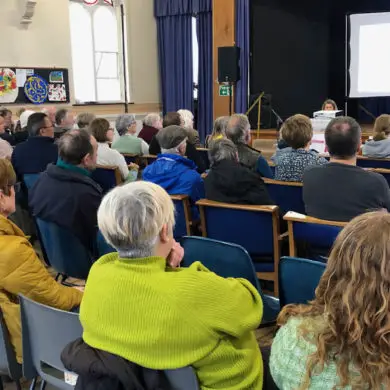 People sitting in the audience at the East Wight Primary meeting in Ryde 23rd Mar 2024 -