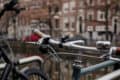 Bicycles on bridge in Amsterdam