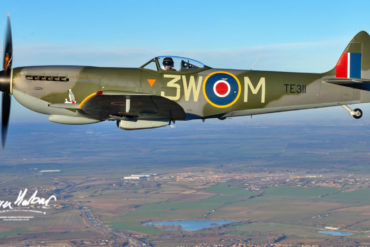 Pilot flying a Spitfire