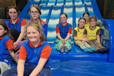 Guides and Brownies in soft play area at JR Zone