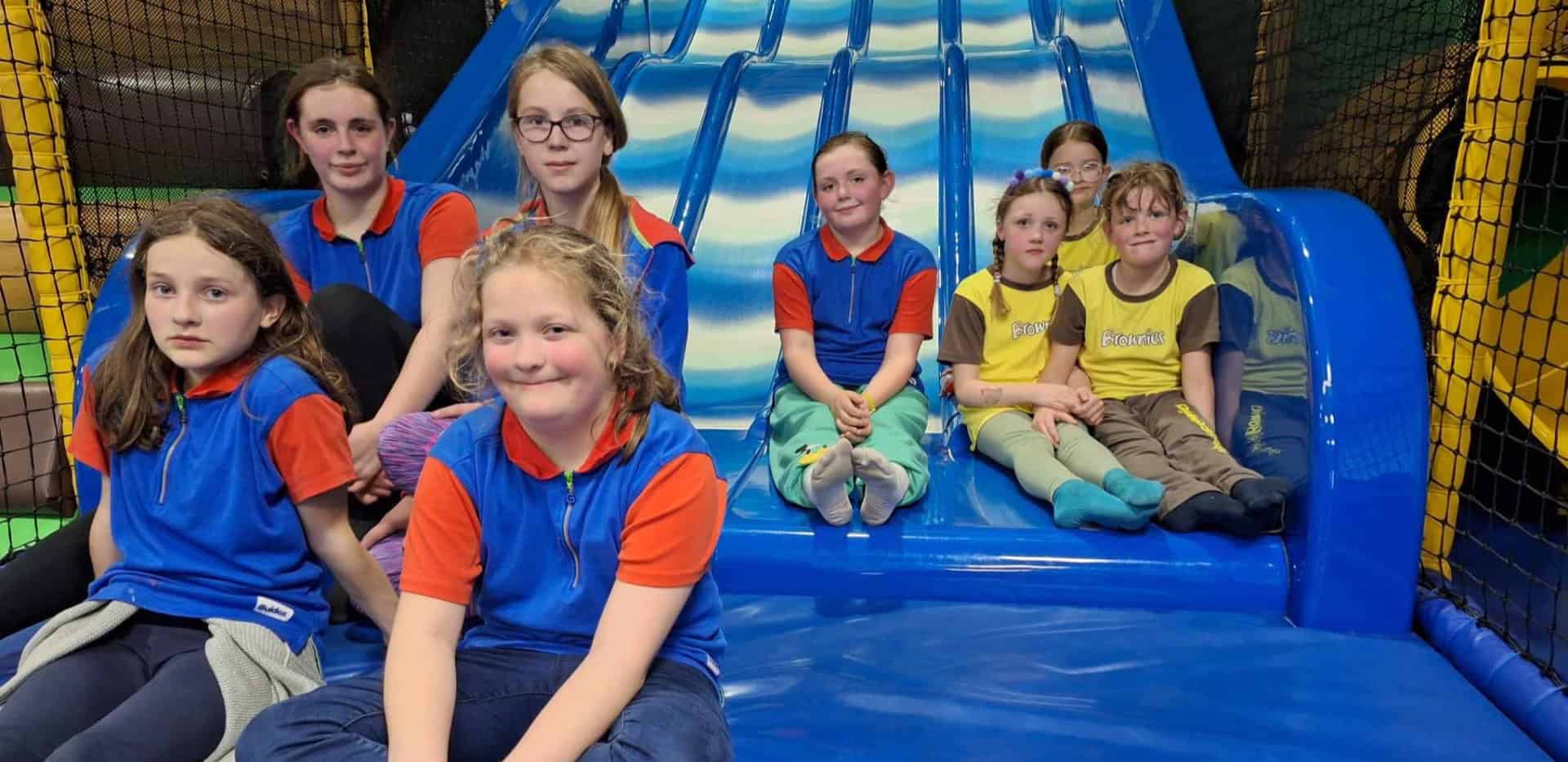 Guides and Brownies in soft play area at JR Zone