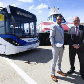James Eustace, First Solent's Commercial Director, and Neil Chapman, Hovertravel's Managing Director