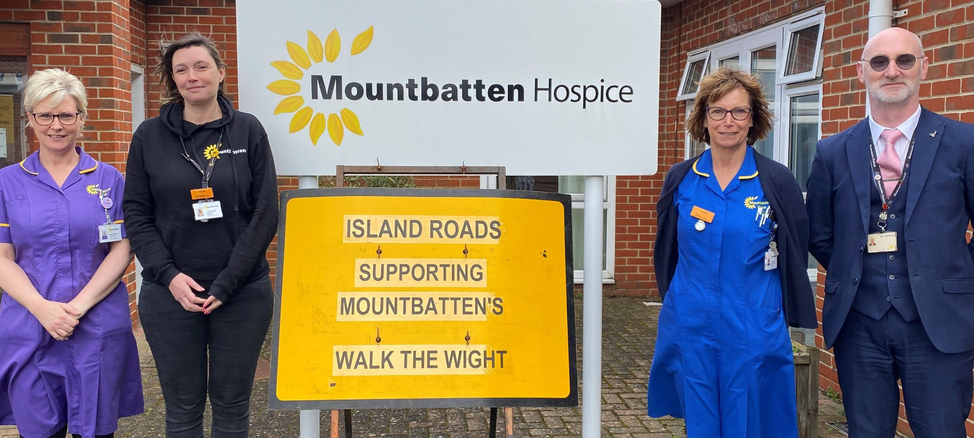 Nikki Guildford, Mountbatten healthcare assistant; Lorraine White, Mountbatten IW fundraising manager; ; Vicky Scovell, senior staff nurse; Iain Thornton, Island Roads streetworks manager