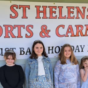 St Helens Carnival Royalty for 2024, from left to right: Belle Delannoy, Matilda Squibb (Carnival Queen), Clara Hughes and Emily Brewer-Smith