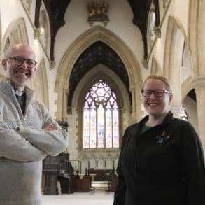 Team vicar the Rev Steve Sutcliffe and operations manager Gemma Torrington in the newly-refurbished building
