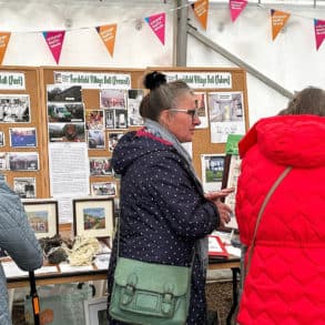 Village Halls Week - people around the stand for Porchfield Village Hall