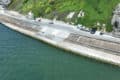 Aerial view of repaired revetment