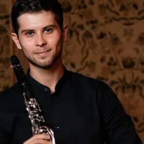 Dmytro Fonariuk with his clarinet