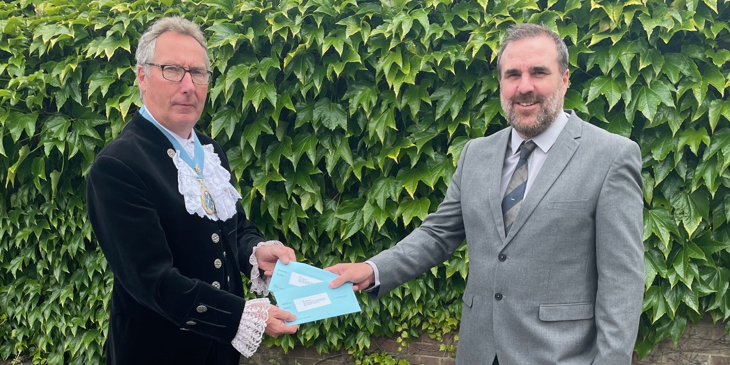 High Sheriff Graham Biss with deputy acting returning officer