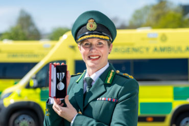 Louise Walker in uniform with her medal