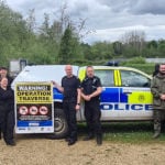 Country watch team with anglers and police car