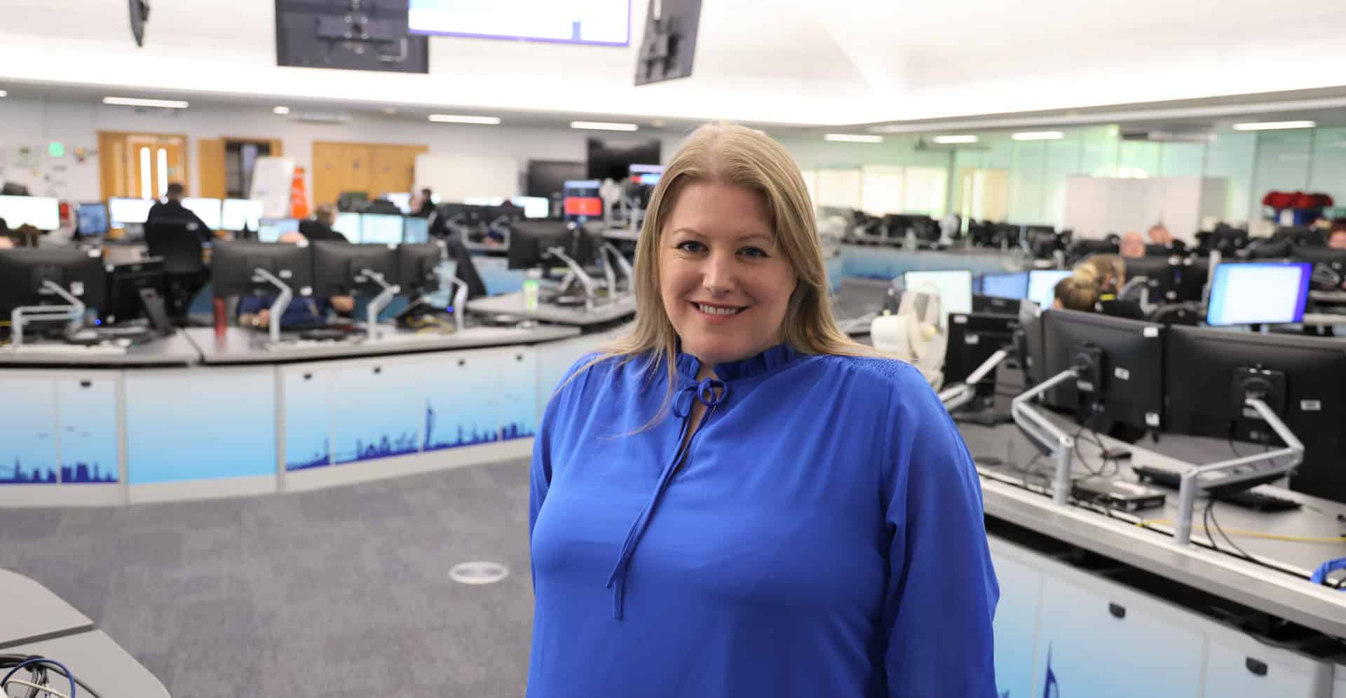 PCC Donna Jones in the control room