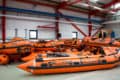 RNLI Lifeboats at the boat building facility